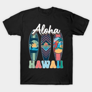 Retro Hawaiian Surfboard Aloha Hawaii Island Surfer T-Shirt